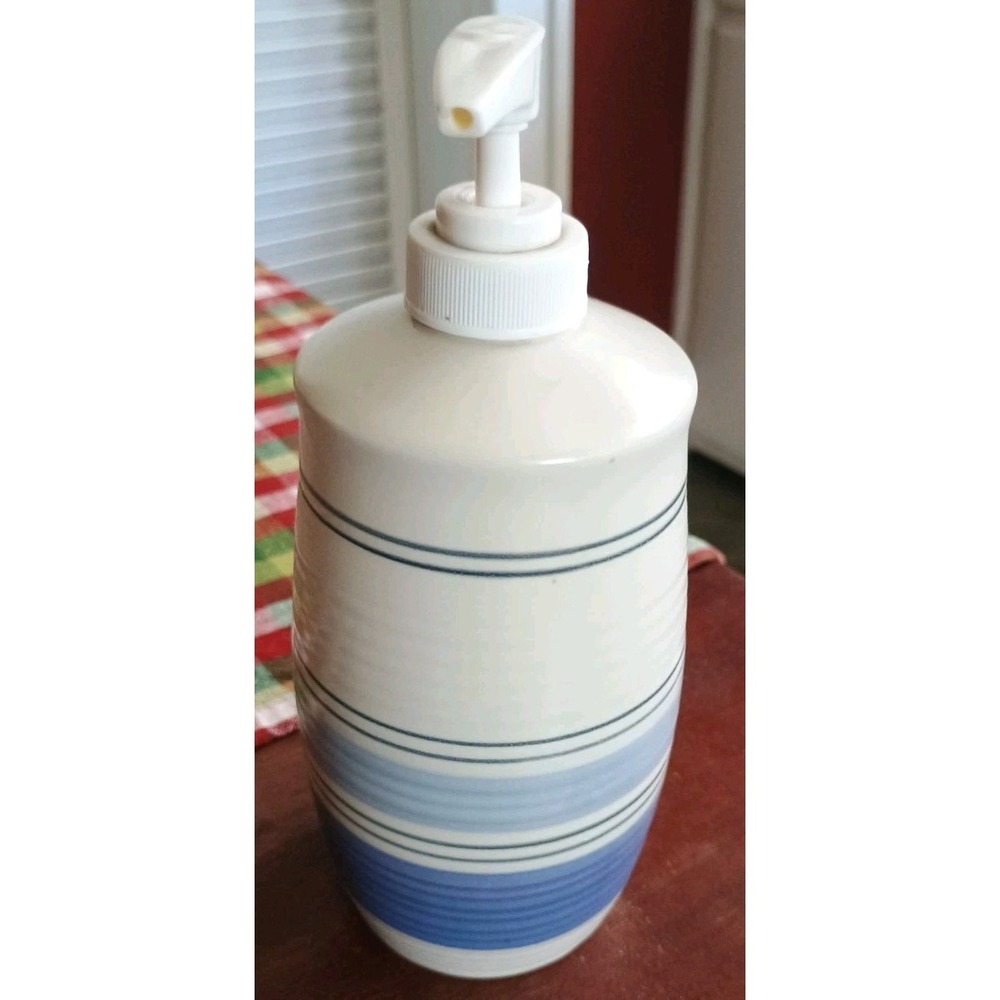 Pfaltzgraff Rio Hand Soap Dispenser Pump‎ Blue & White